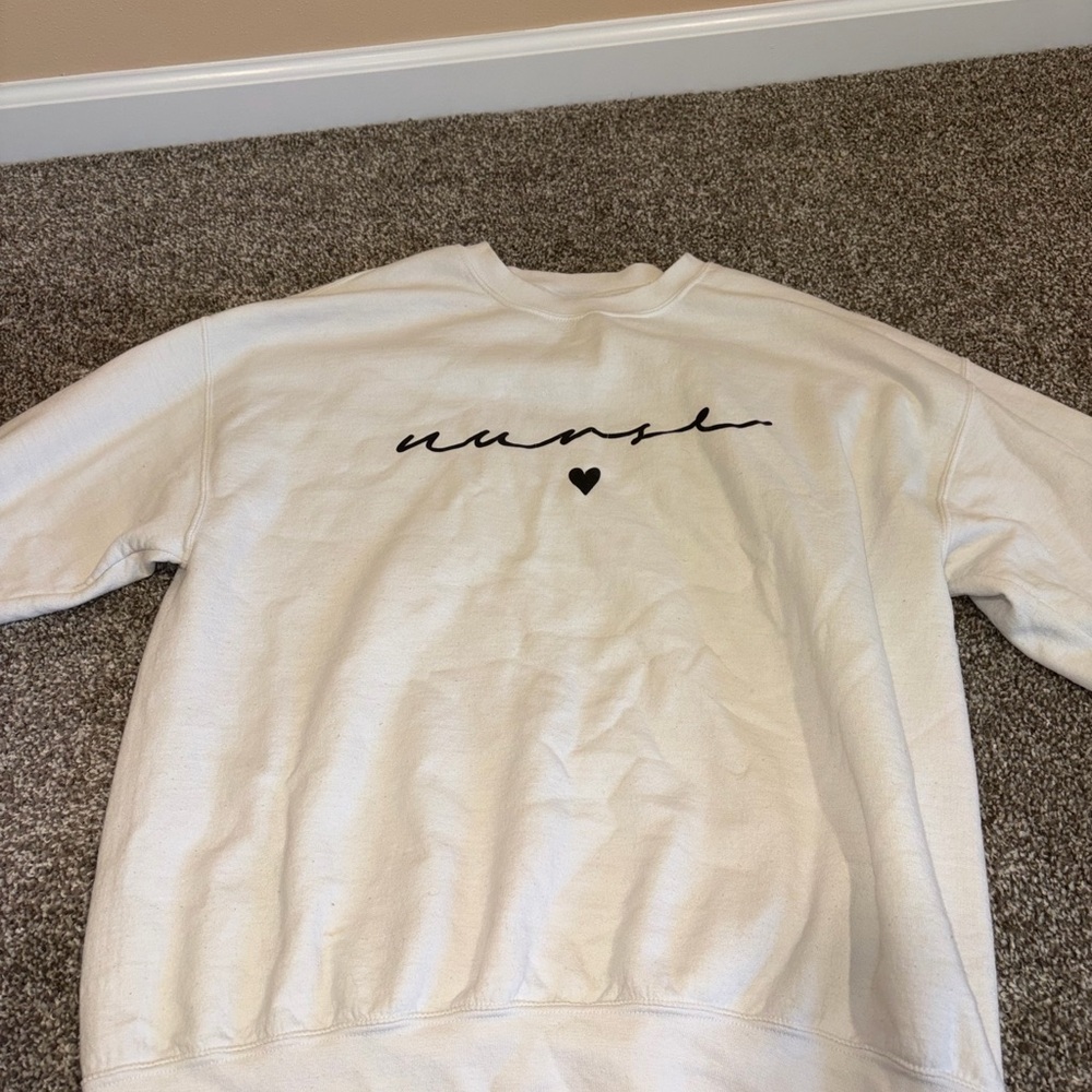 Amazon White Graphic Nurse Sweatshirt